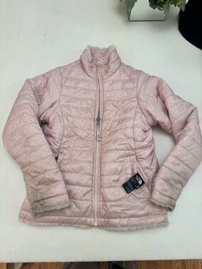 The North Face Pale Pink Quilted reversible  Girls' Jacket